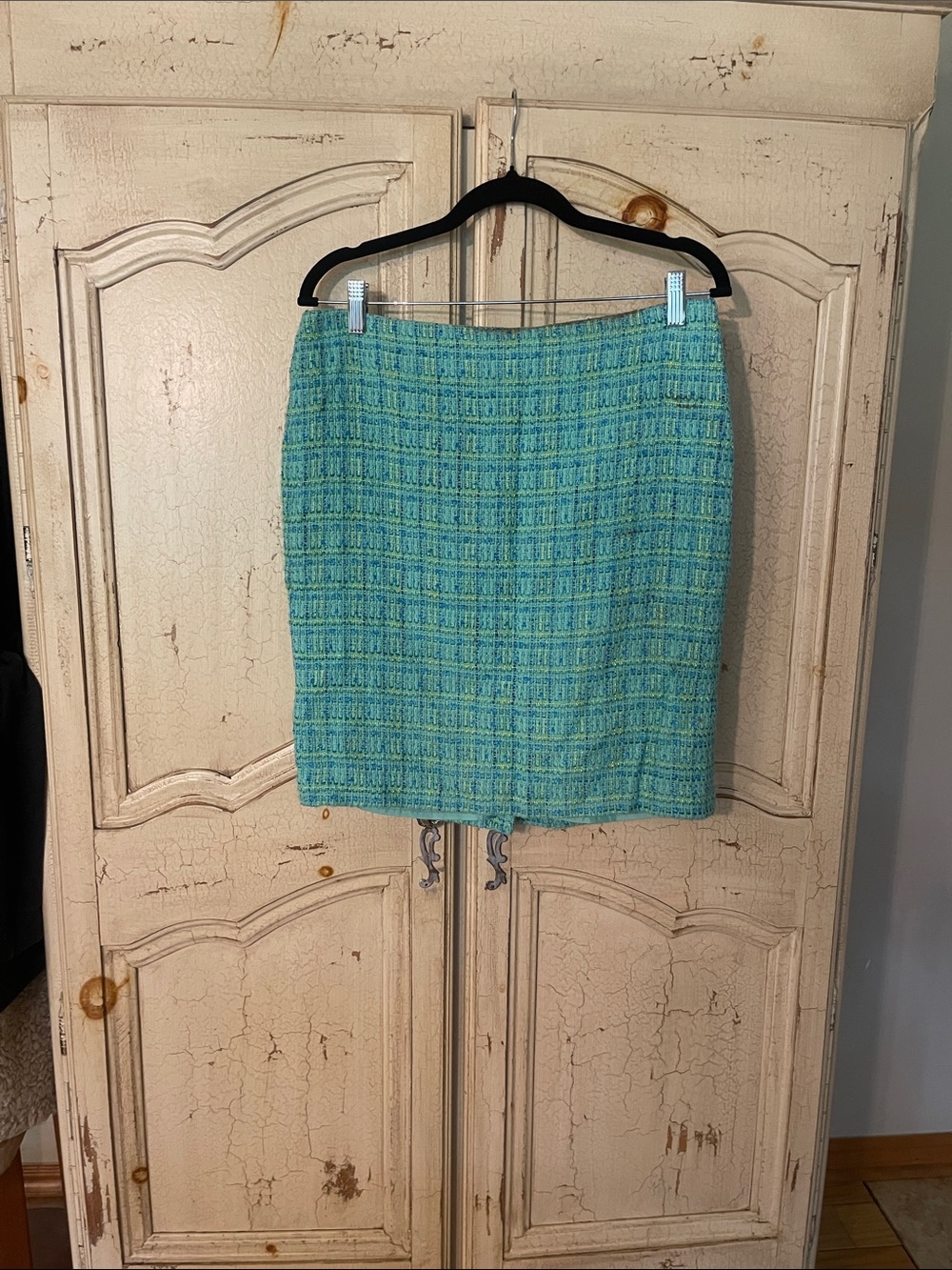 Vince Camuto Turquoise Tweed Pencil Skirt - Women